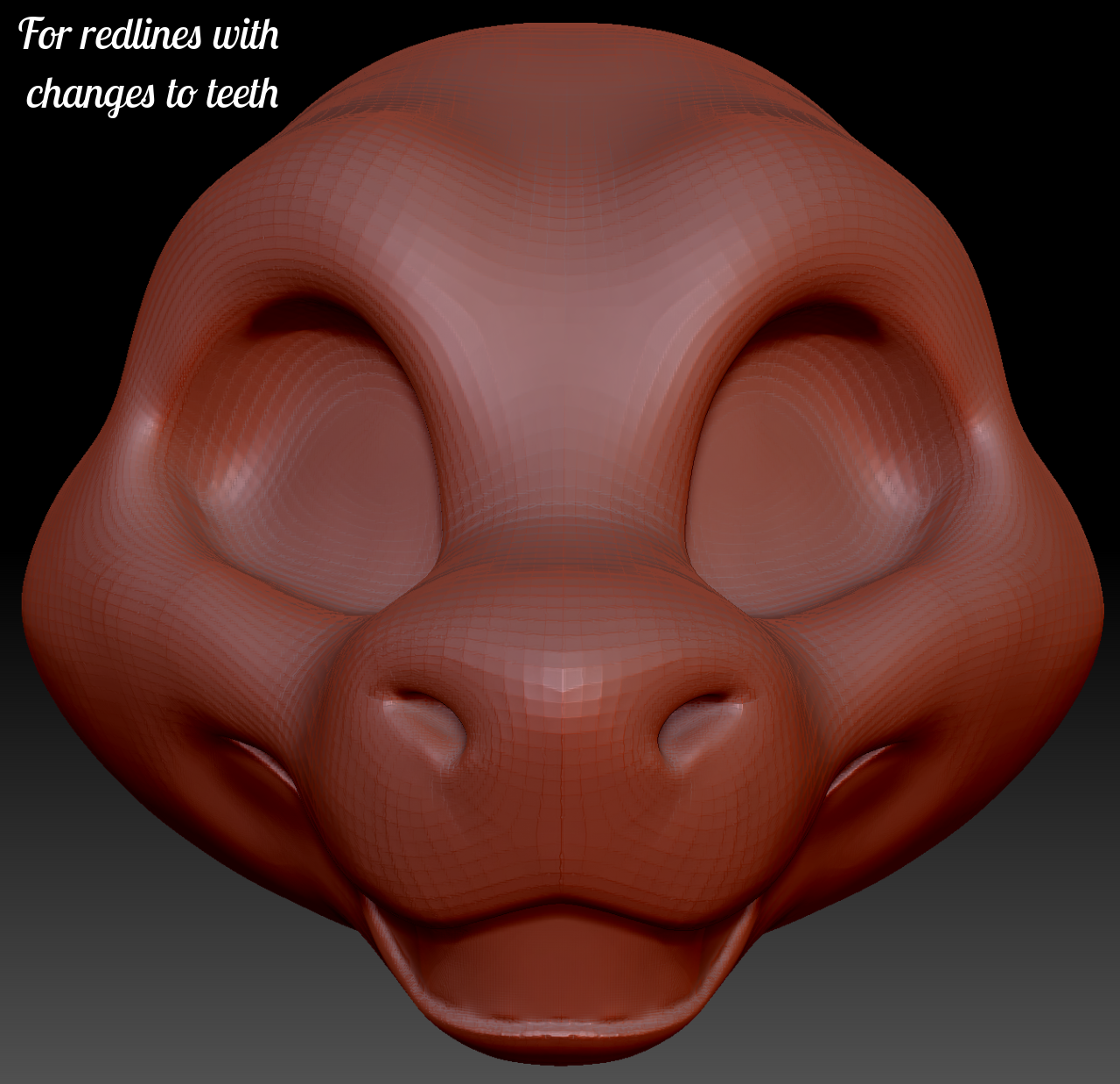 Gender Neutral Toony Round-nosed Dragon Head Base Variant 3