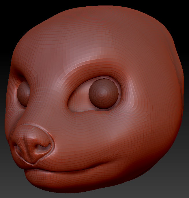 Realistic Red Panda Head Base