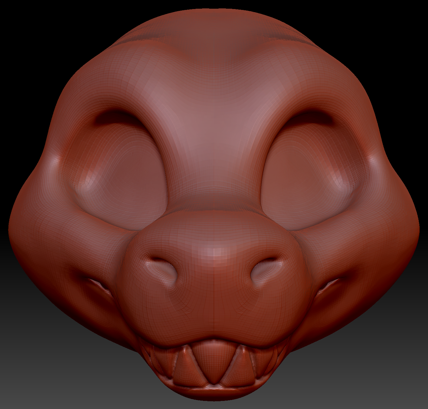 Gender Neutral Toony Round-nosed Dragon Head Base Variant 3