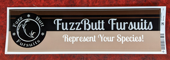 FuzzButt Fursuit Bumper Sticker - Rectangle
