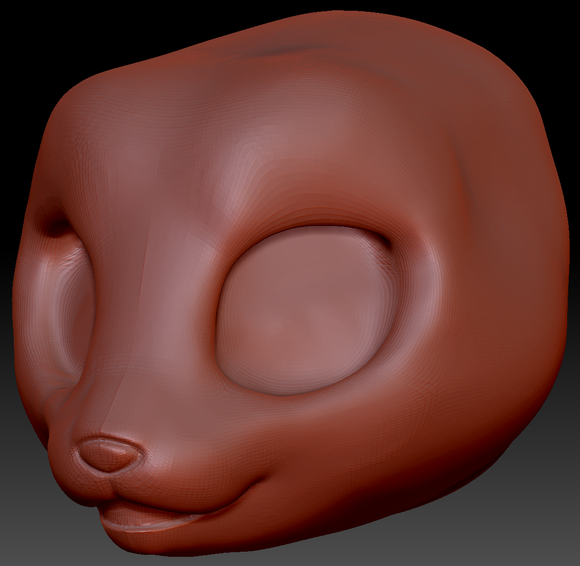True Kemono Somali Cat Static Jaw Head Base Variant 1