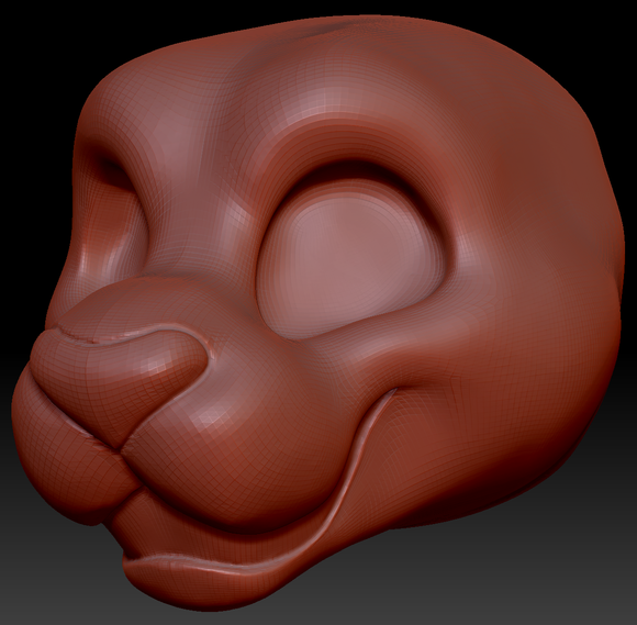 Gender Neutral Toony Big Cat Static Jaw Head Base Variant 1
