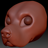Realistic Canary Mastiff Head Base