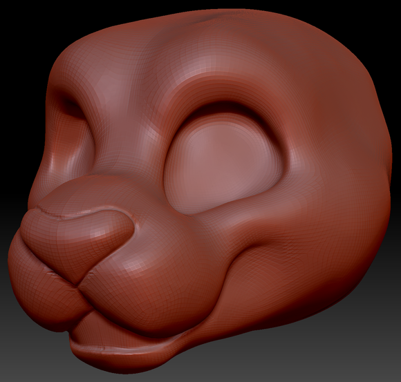Gender Neutral Toony Big Cat Static Jaw Head Base Variant 2