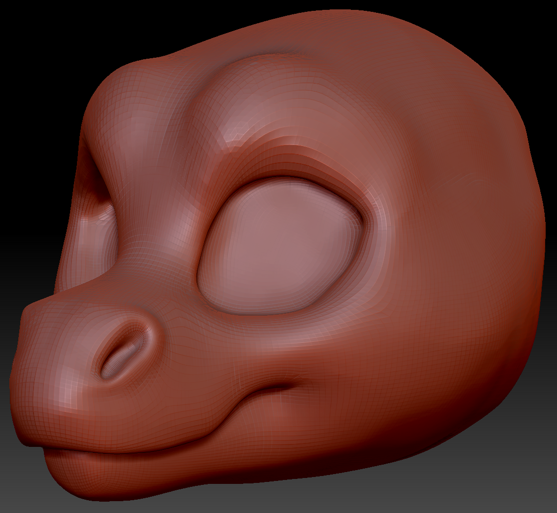 Feminine Toony Round-nosed Dragon Head Base Variant 2