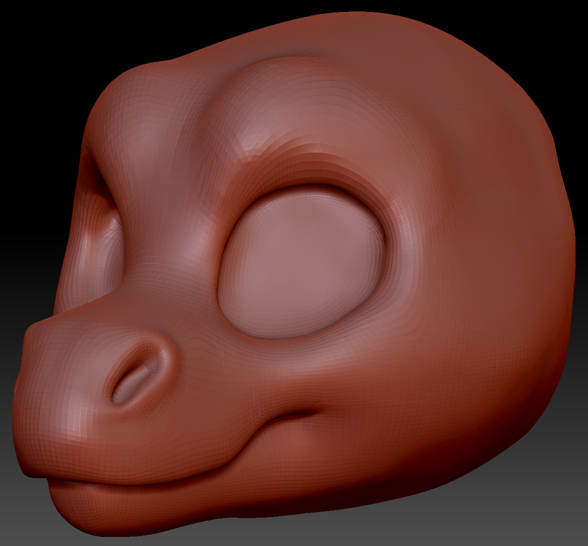 Gender Neutral Toony Round-nosed Dragon Head Base Variant 4