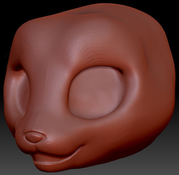 True Kemono Somali Cat Static Jaw Head Base