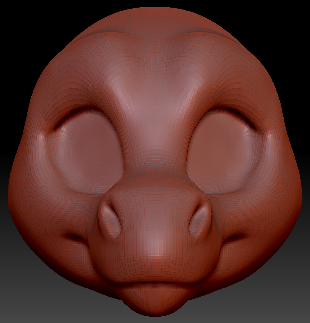 Feminine Toony Round-nosed Dragon Head Base Variant 2