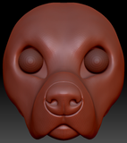 Realistic Canary Mastiff Head Base