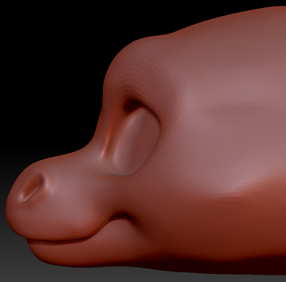 Feminine Toony Round-nosed Dragon Head Base Variant 2