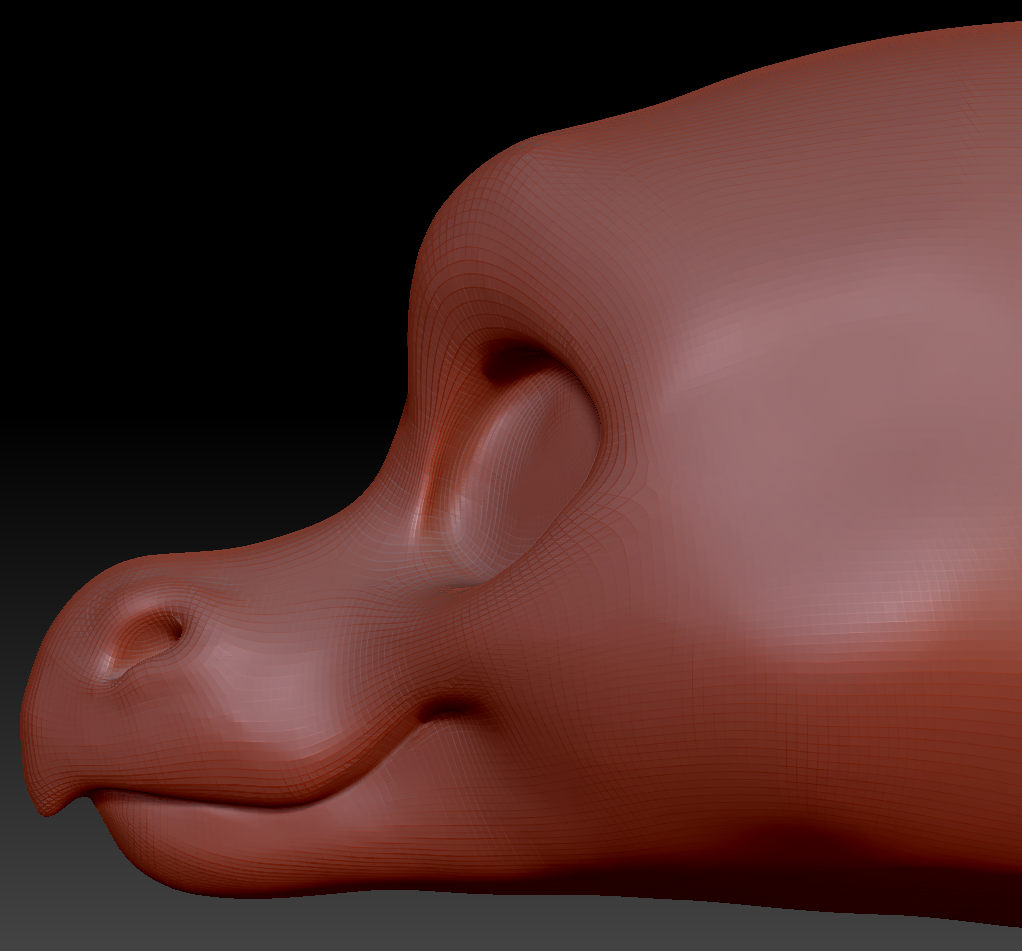 Feminine Toony Point-nosed Dragon Head Base Variant 2