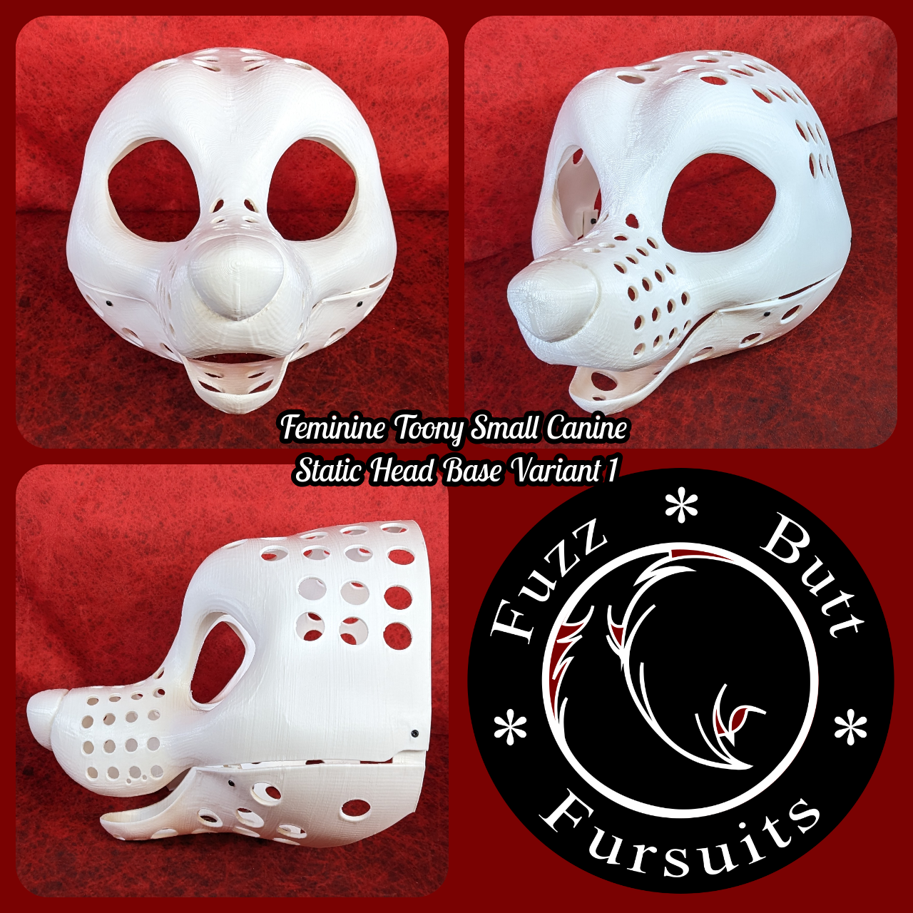 Feminine Toony Small Canine Static Jaw Head Base Variant 1