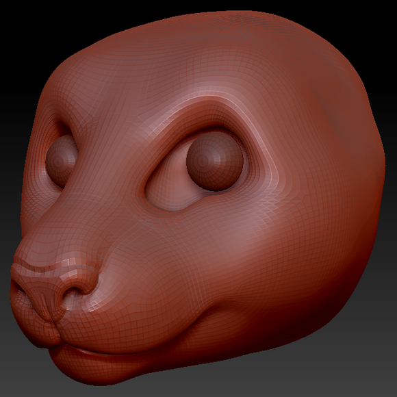 Realistic Oriental Shorthair Cat Head Base