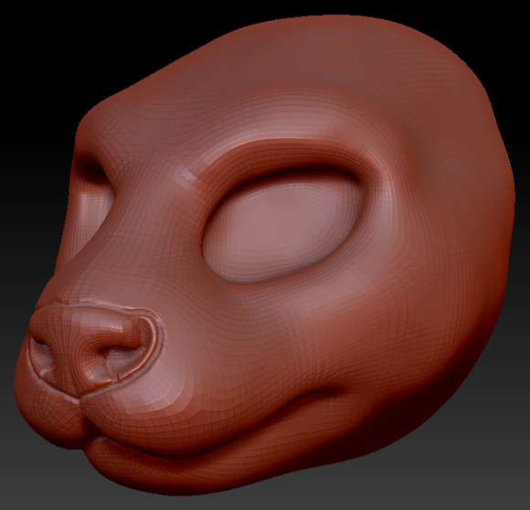 Feminine Asian Small-clawed Otter Head Base