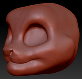 Gender Neutral Toony Small Cat Head Base Variant 1