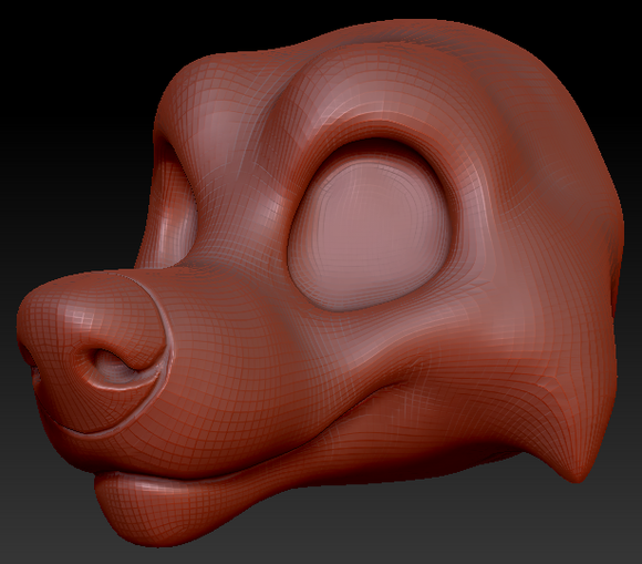 Gender Neutral Toony Large Canine Head Base Variant 1