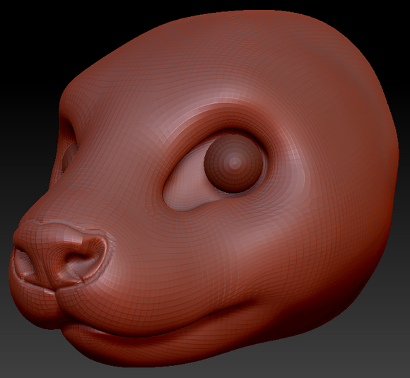 Realistic Asian Small-clawed Otter Head Base