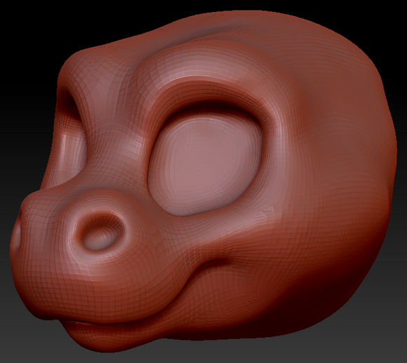 Feminine Toony Round-nosed Dragon Head Base Variant 1