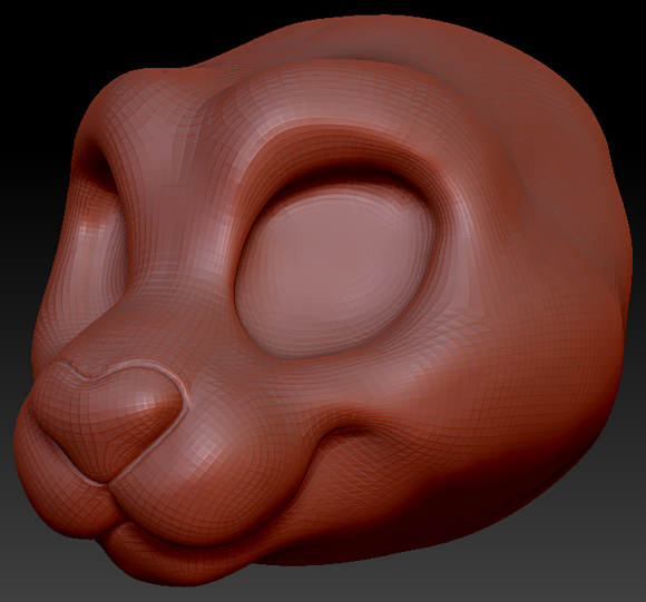 Feminine Toony Small Cat Head Base Variant 1