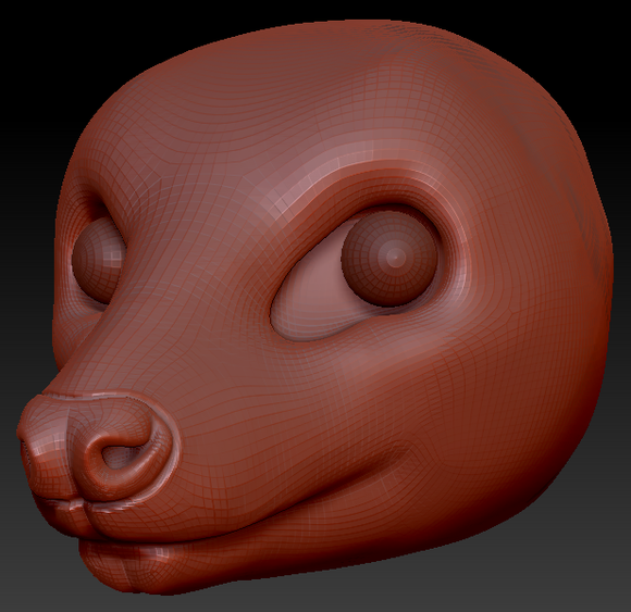 Realistic Fruit Bat Head Base