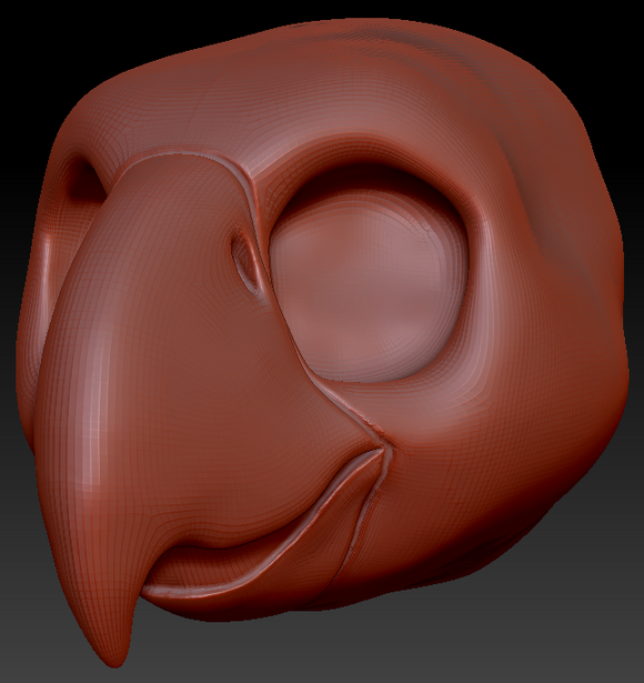 Feminine Toony Bird Static Jaw Head Base Variant 4
