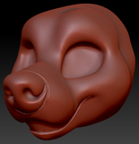 Feminine Toony Large Canine Static Jaw Head Base Variant 1