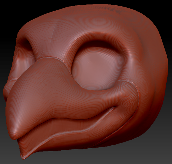 Feminine Toony Bird Static Jaw Head Base Variant 2