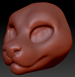 Feminine Big Cat Head Base Variant 1