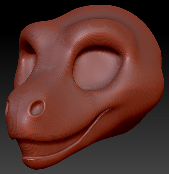 Feminine Toony Raptor Static Jaw Head Base Variant 1
