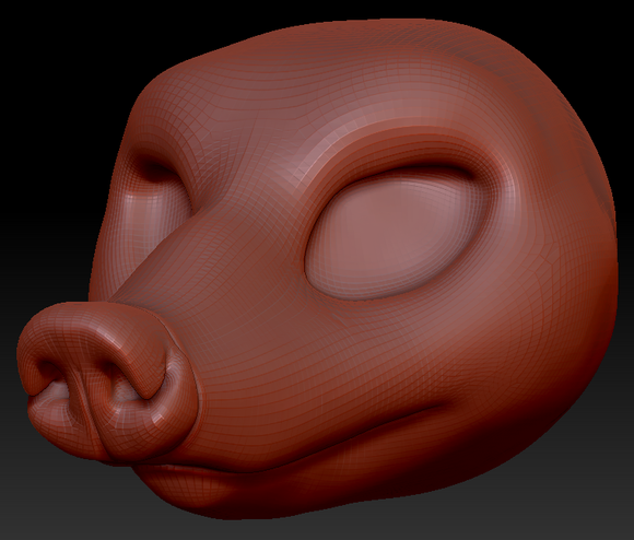 Feminine Coatimundi Head Base