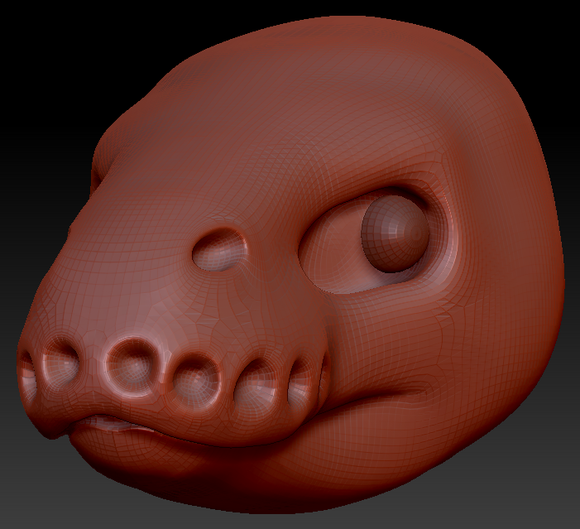 Realistic Ball Python Head Base