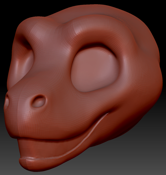 Gender Neutral Toony Raptor Static Jaw Head Base Variant 1
