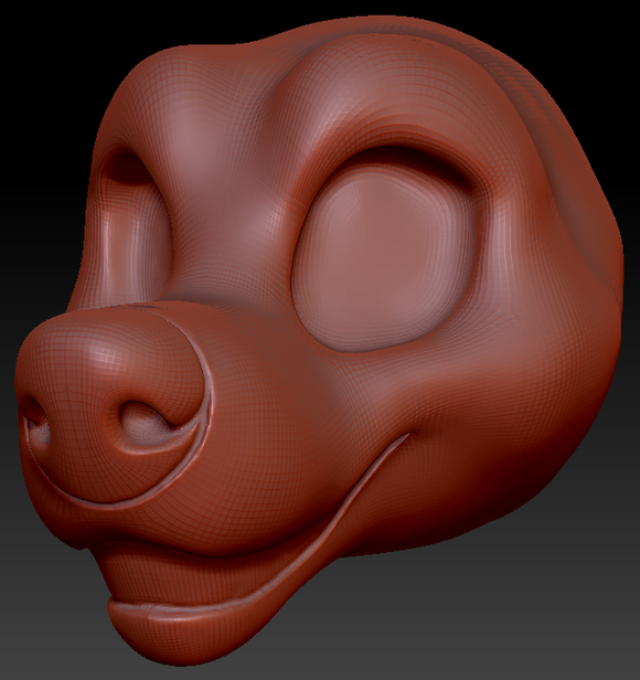 Feminine Toony Large Canine Static Jaw Head Base Variant 2