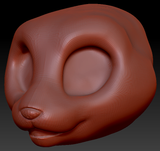 Western Kemono Somali Cat Static Jaw Head Base Variant 1