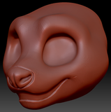 Gender Neutral Toony Red Panda Static Jaw Head Base Variant 1