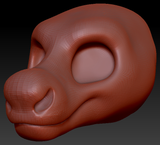 Gender Neutral Toony Caribou/Reindeer Head Base Variant 1