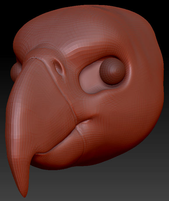 Realistic Macaw Parrot Head Base