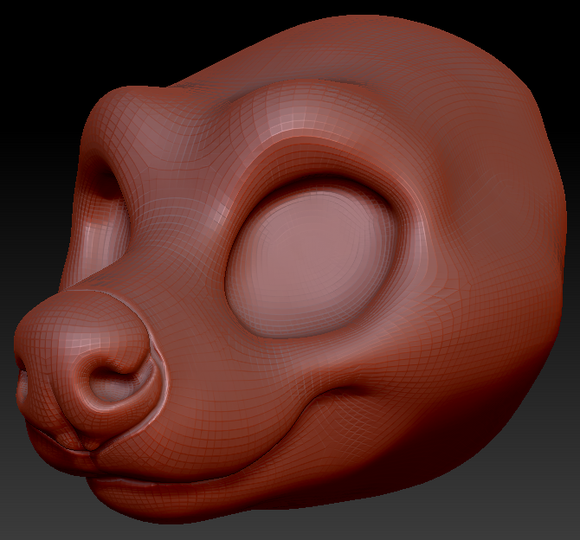 Feminine Toony Hyena Head Base Variant 1