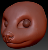 Realistic Red Panda Head Base