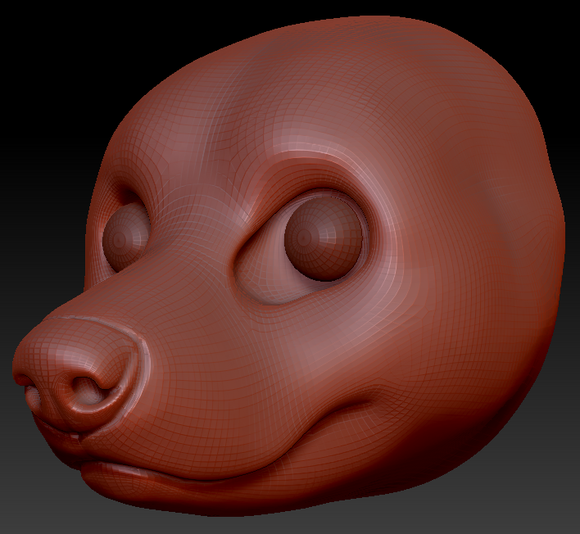 Realistic Corgi Head Base
