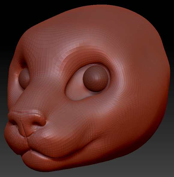 Realistic House Cat Head Base