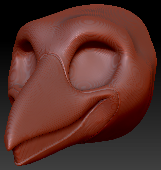 Feminine Toony Bird Static Jaw Head Base Variant 5