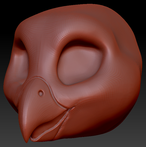 Feminine Toony Bird Static Jaw Head Base Variant 1