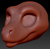 Feminine Toony Raptor Static Jaw Head Base Variant 2