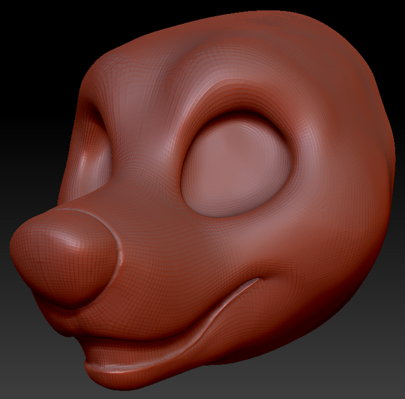 Gender Neutral Toony Bear Static Jaw Head Base Variant 2