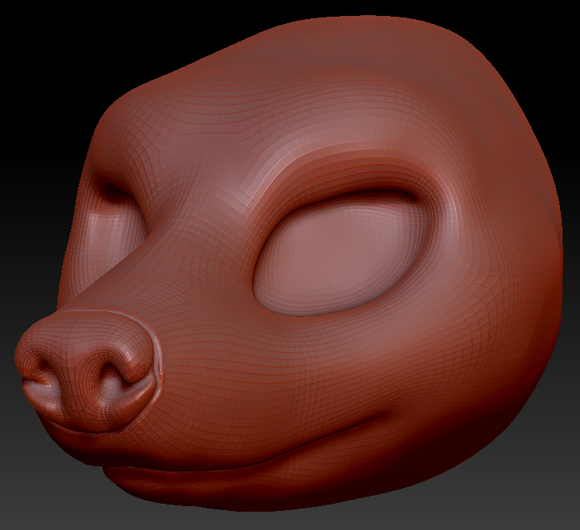 Feminine European Badger Head Base