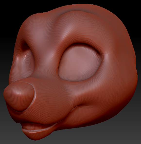 Feminine Toony Small Canine Static Jaw Head Base Variant 2