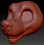 Gender Neutral Toony Large Canine Static Jaw Head Base Variant 2