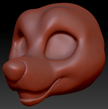 Feminine Toony Small Canine Static Jaw Head Base Variant 1