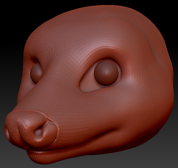 Realistic Opossum Head Base